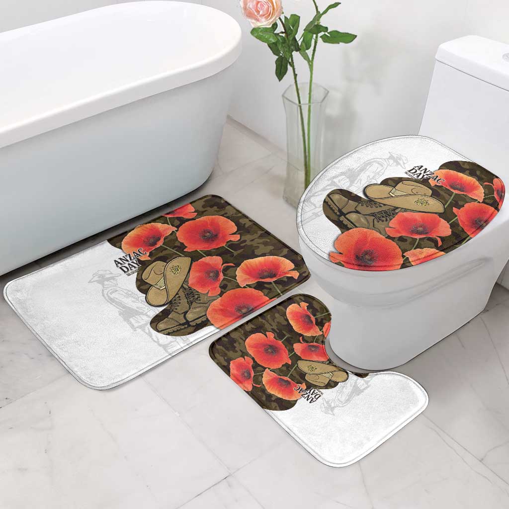 Australia ANZAC Day Bathroom Set Boots And Slouch Hat Lest We Forget - Aussie Hoodie