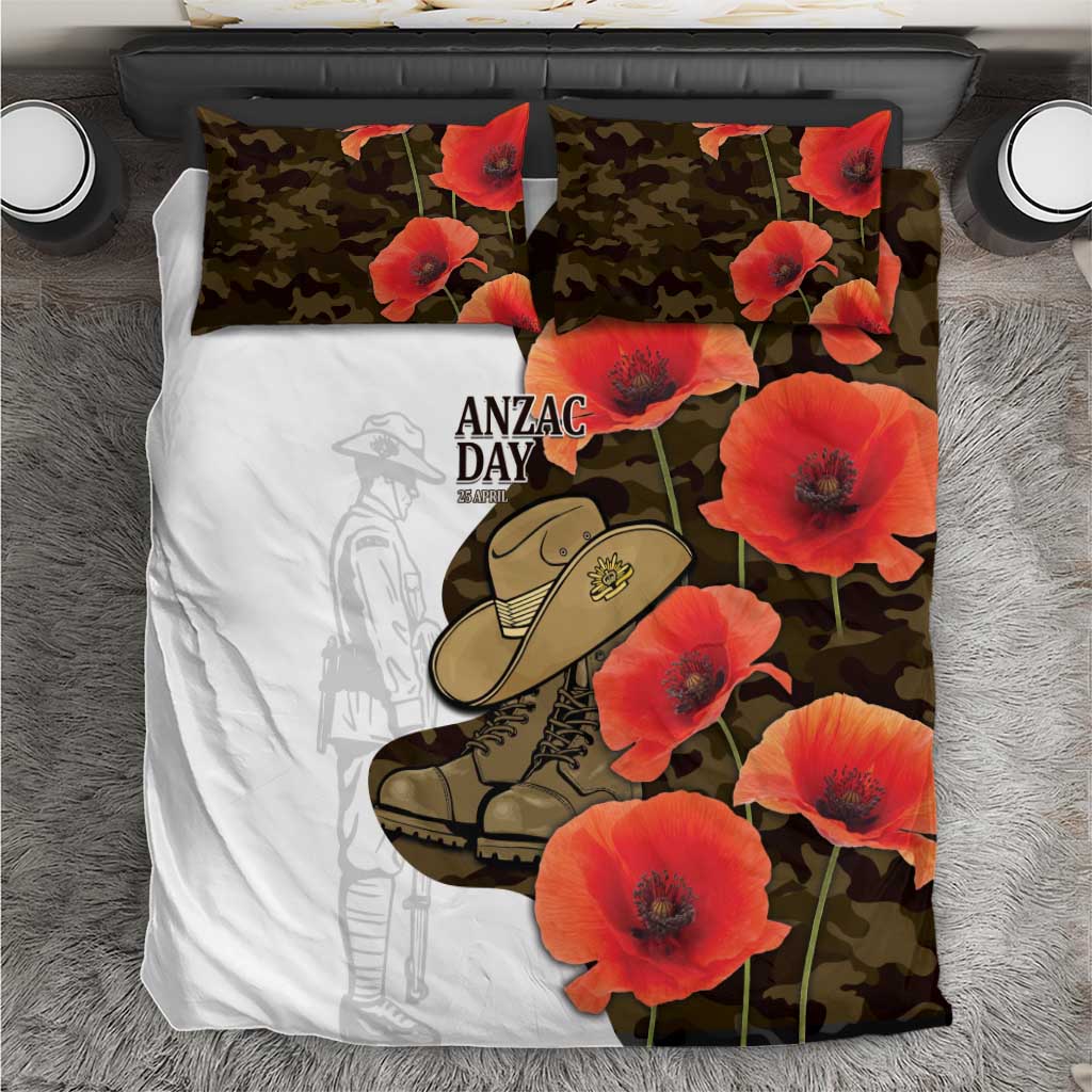 Australia ANZAC Day Bedding Set Boots And Slouch Hat Lest We Forget - Aussie Hoodie