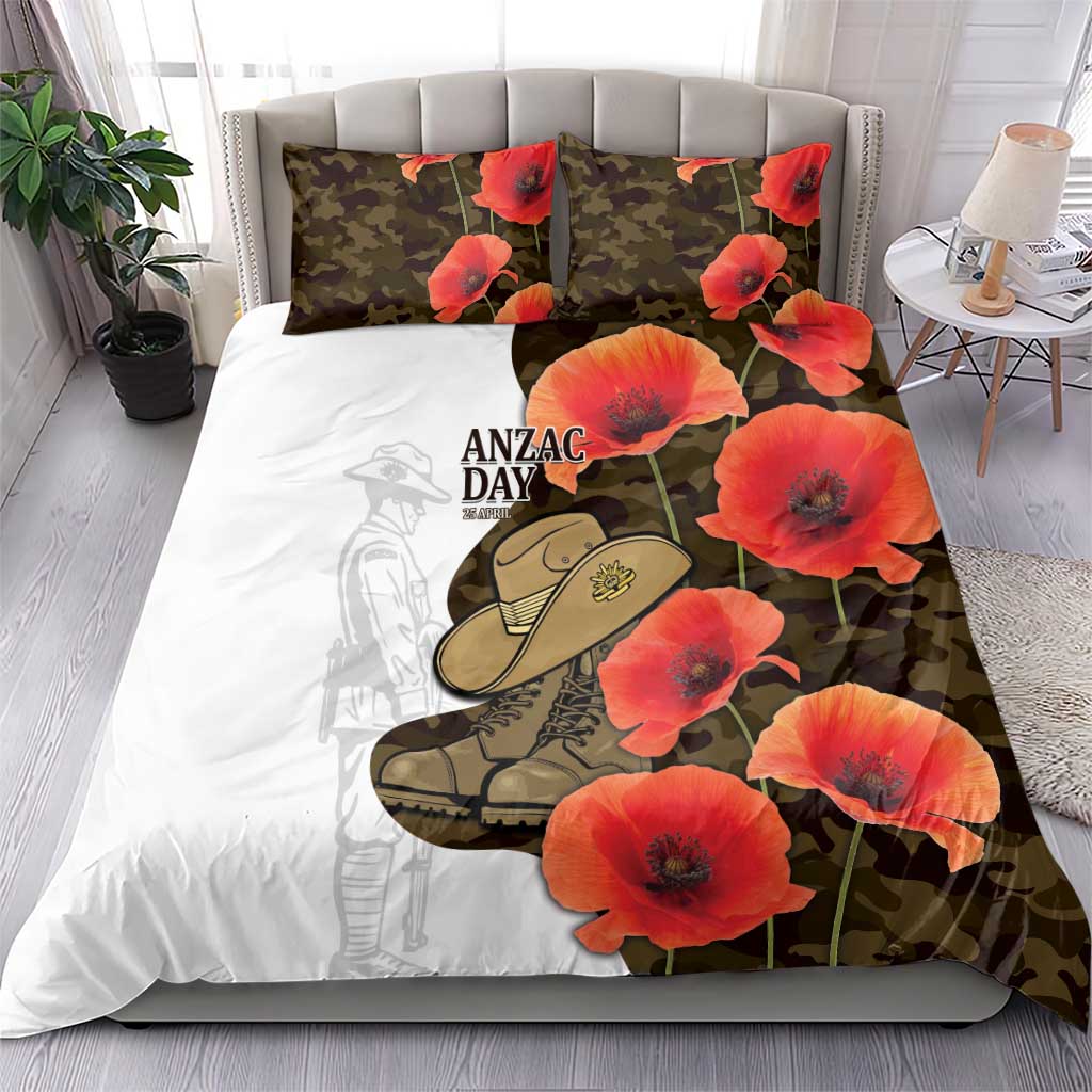 Australia ANZAC Day Bedding Set Boots And Slouch Hat Lest We Forget - Aussie Hoodie