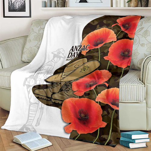 Australia ANZAC Day Blanket Boots And Slouch Hat Lest We Forget - Aussie Hoodie