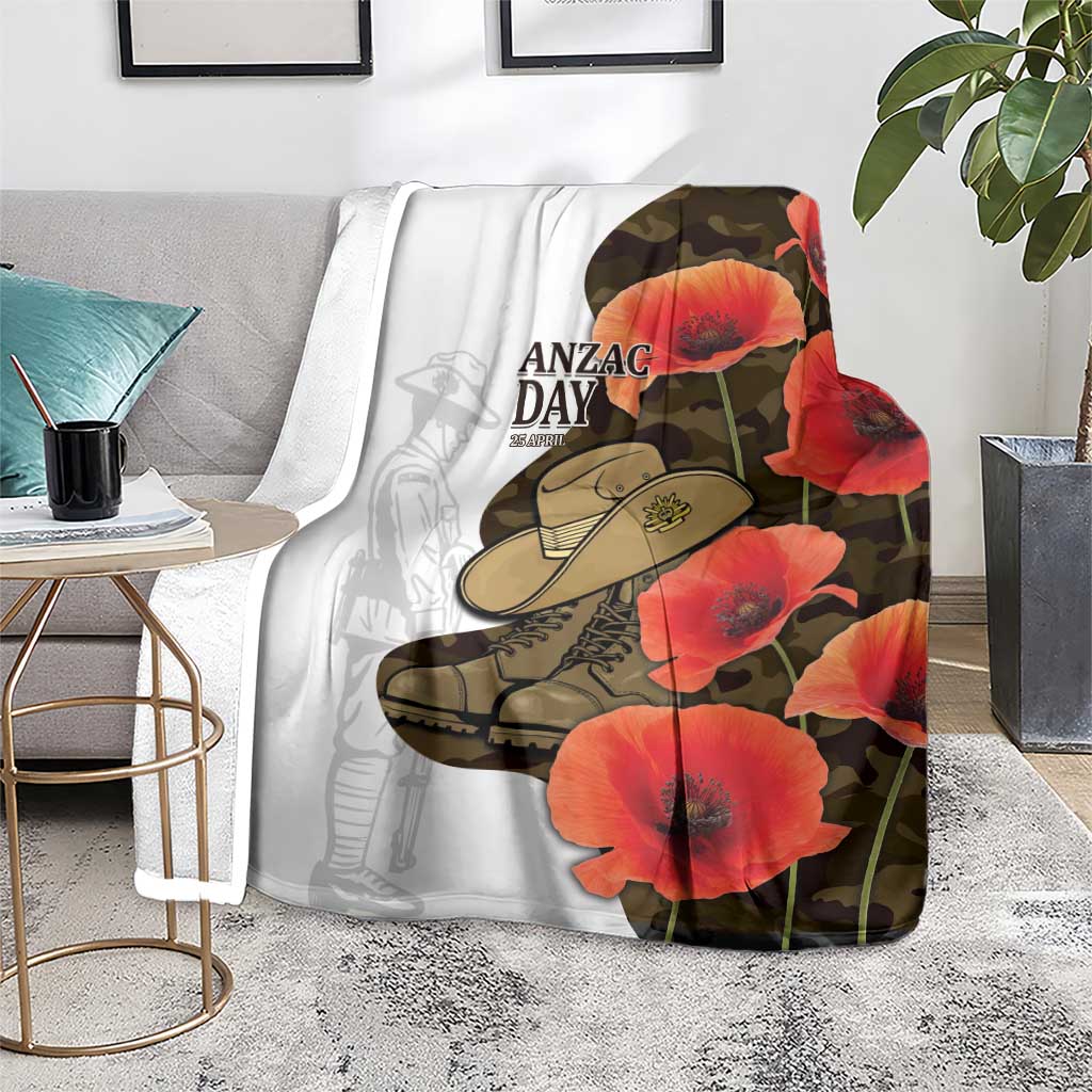 Australia ANZAC Day Blanket Boots And Slouch Hat Lest We Forget - Aussie Hoodie