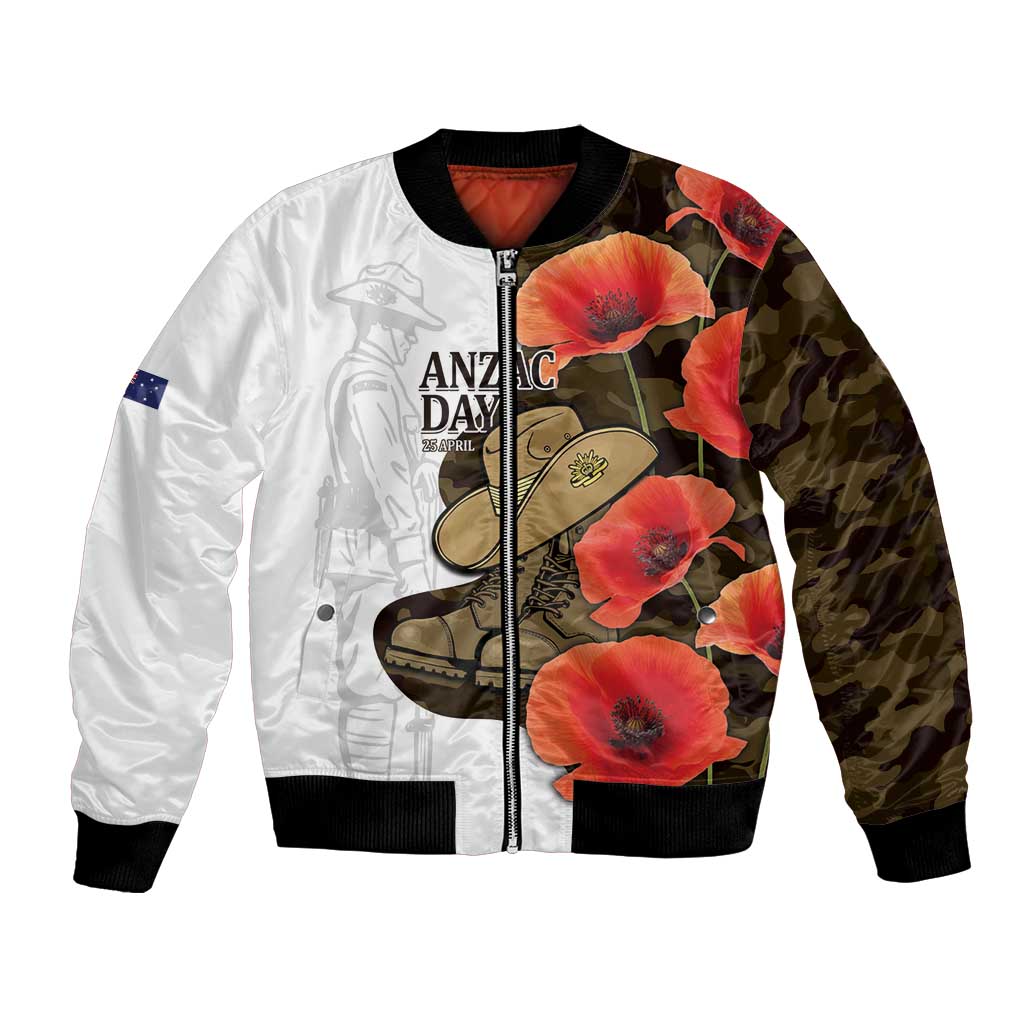 Australia ANZAC Day Bomber Jacket Boots And Slouch Hat Lest We Forget - Aussie Hoodie