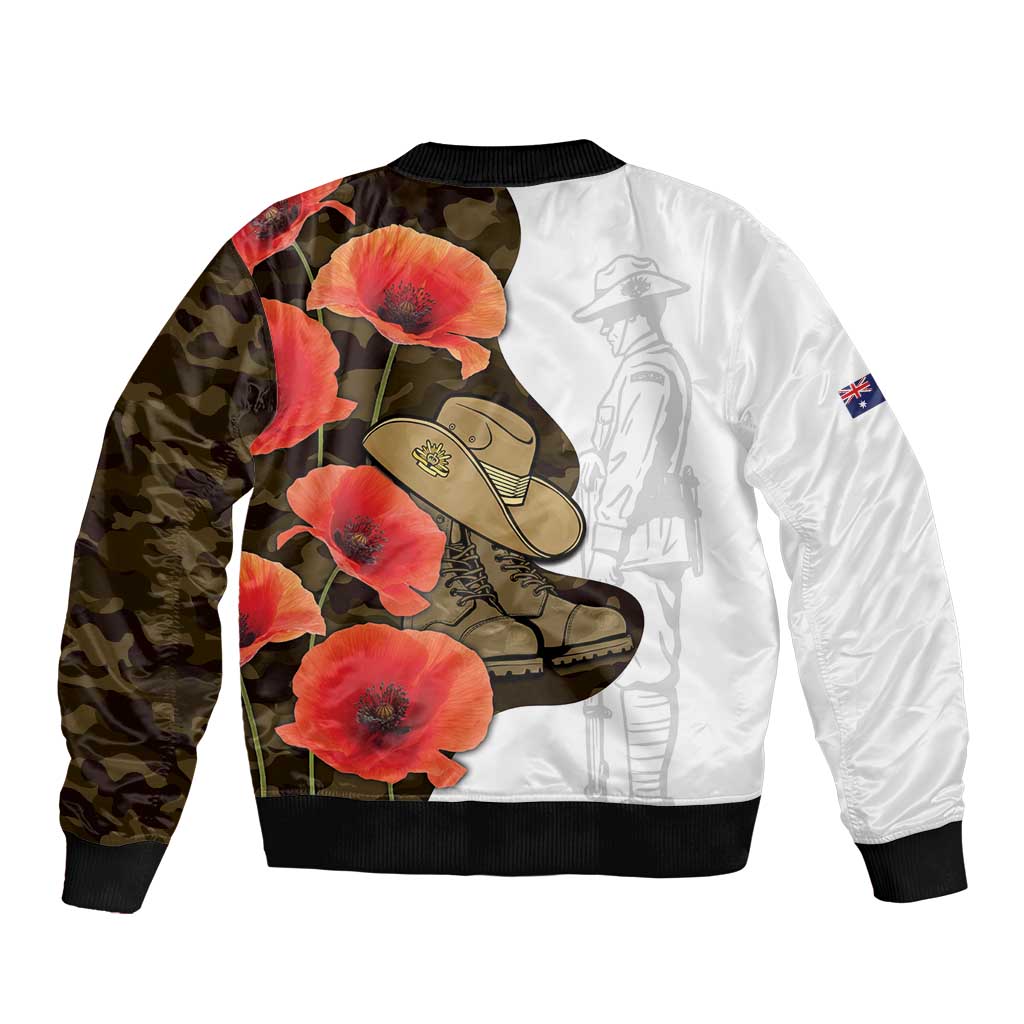 Australia ANZAC Day Bomber Jacket Boots And Slouch Hat Lest We Forget - Aussie Hoodie