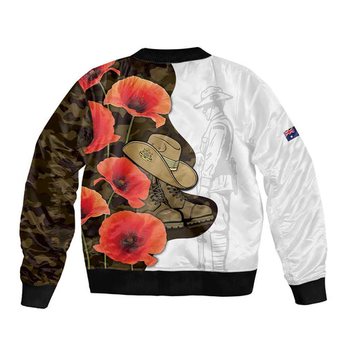 Australia ANZAC Day Bomber Jacket Boots And Slouch Hat Lest We Forget - Aussie Hoodie