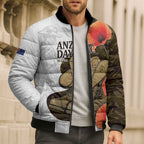 Australia ANZAC Day Bomber Puffer Jacket Boots And Slouch Hat Lest We Forget - Aussie Hoodie