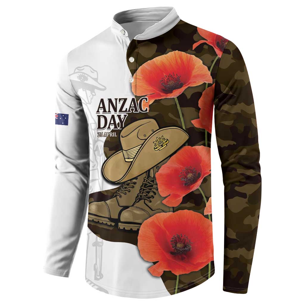 Australia ANZAC Day Button Sweatshirt Boots And Slouch Hat Lest We Forget - Aussie Hoodie