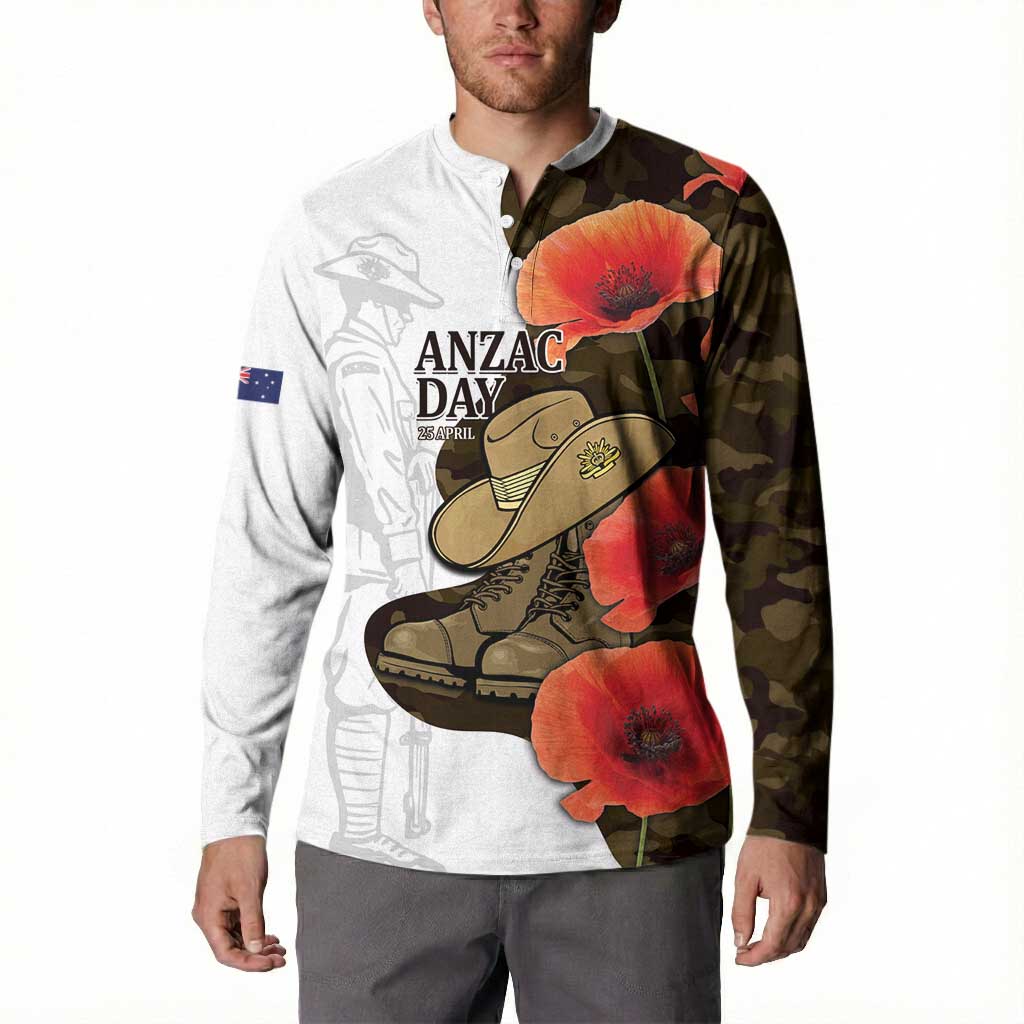 Australia ANZAC Day Button Sweatshirt Boots And Slouch Hat Lest We Forget - Aussie Hoodie