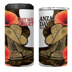 Australia ANZAC Day 4 in 1 Can Cooler Tumbler Boots And Slouch Hat Lest We Forget - Aussie Hoodie
