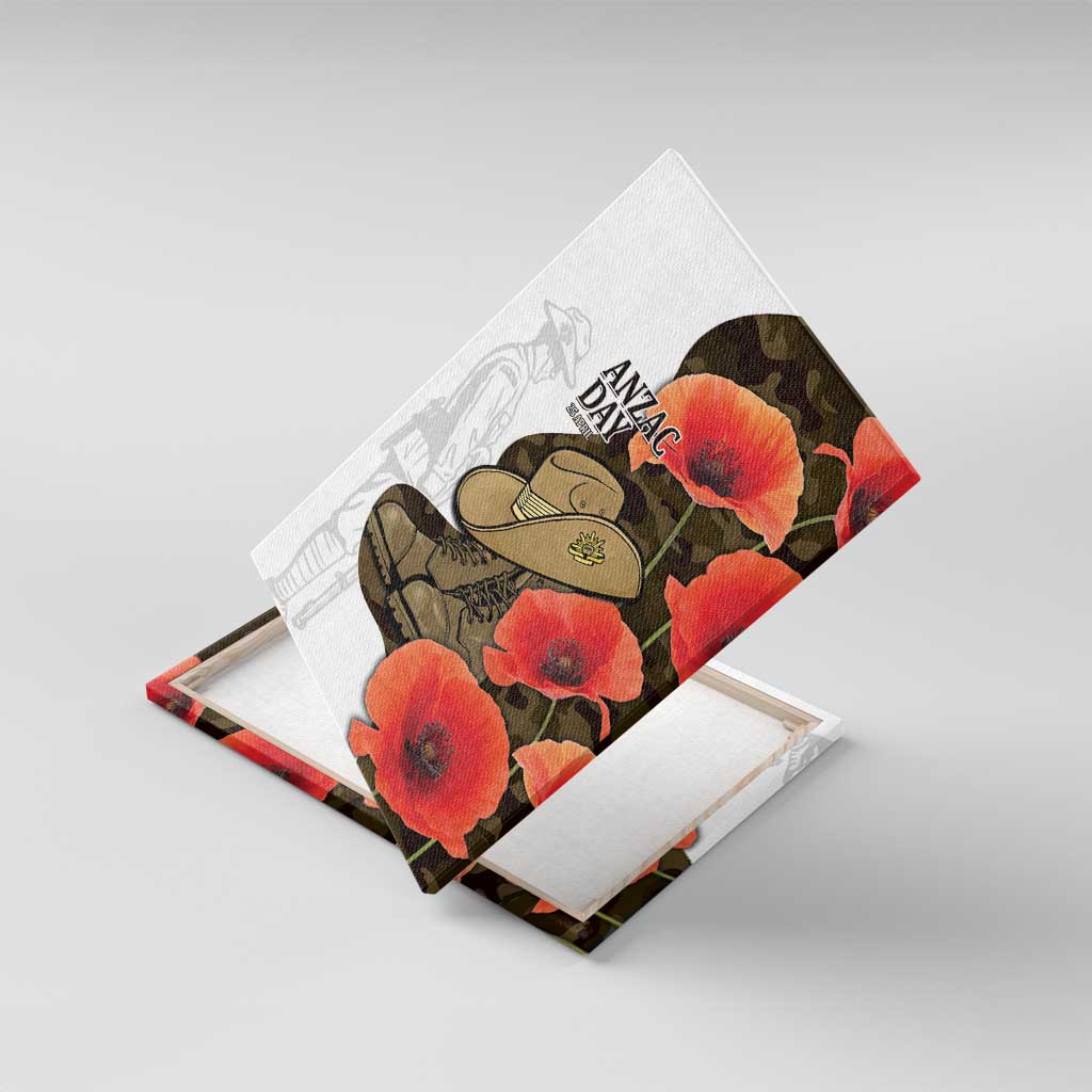 Australia ANZAC Day Canvas Wall Art Boots And Slouch Hat Lest We Forget - Aussie Hoodie