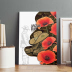 Australia ANZAC Day Canvas Wall Art Boots And Slouch Hat Lest We Forget - Aussie Hoodie