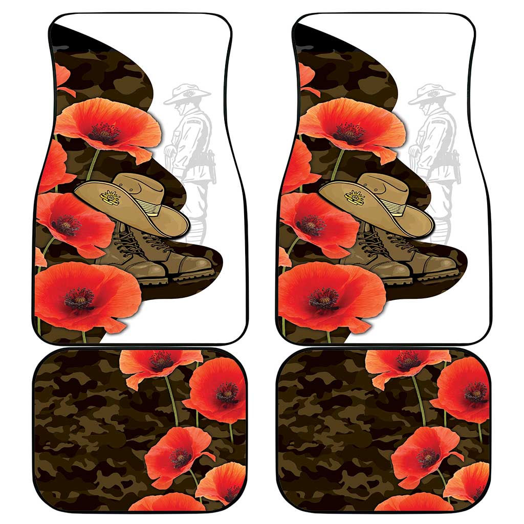 Australia ANZAC Day Car Mats Boots And Slouch Hat Lest We Forget - Aussie Hoodie