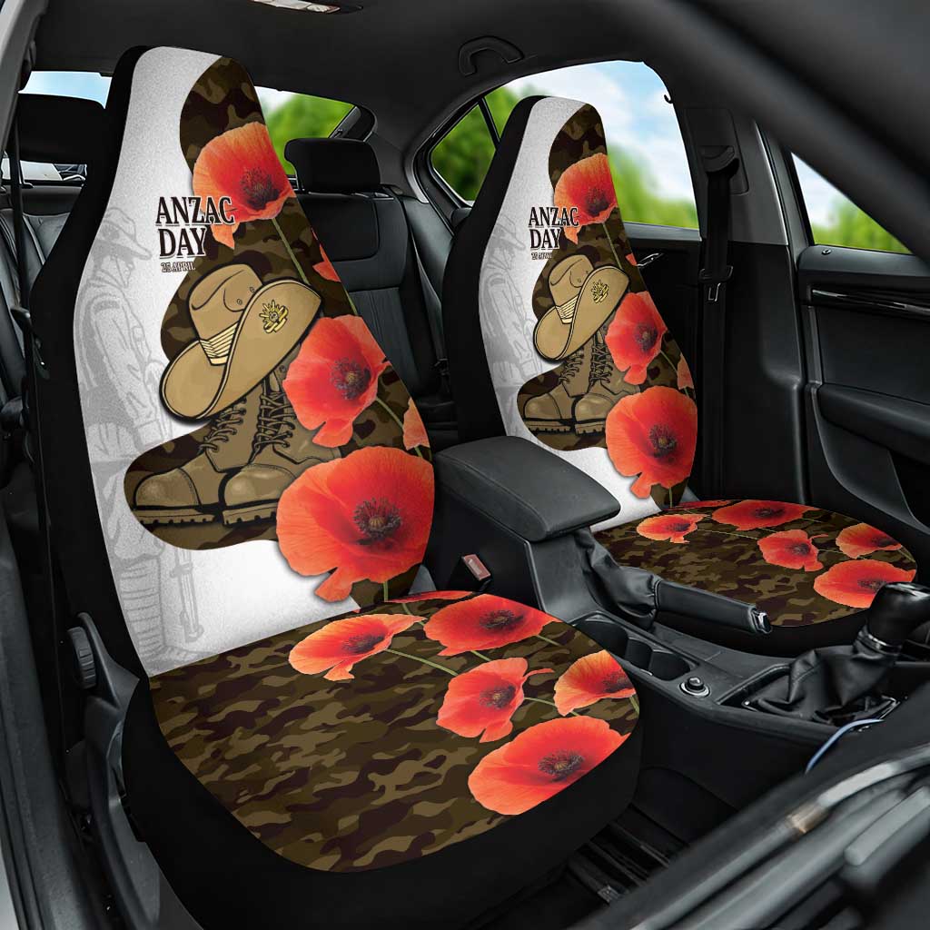 Australia ANZAC Day Car Seat Cover Boots And Slouch Hat Lest We Forget - Aussie Hoodie