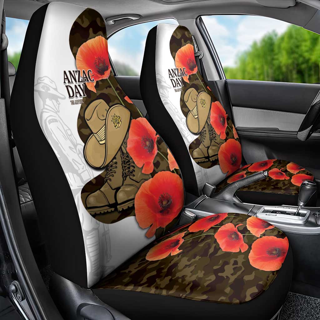 Australia ANZAC Day Car Seat Cover Boots And Slouch Hat Lest We Forget - Aussie Hoodie