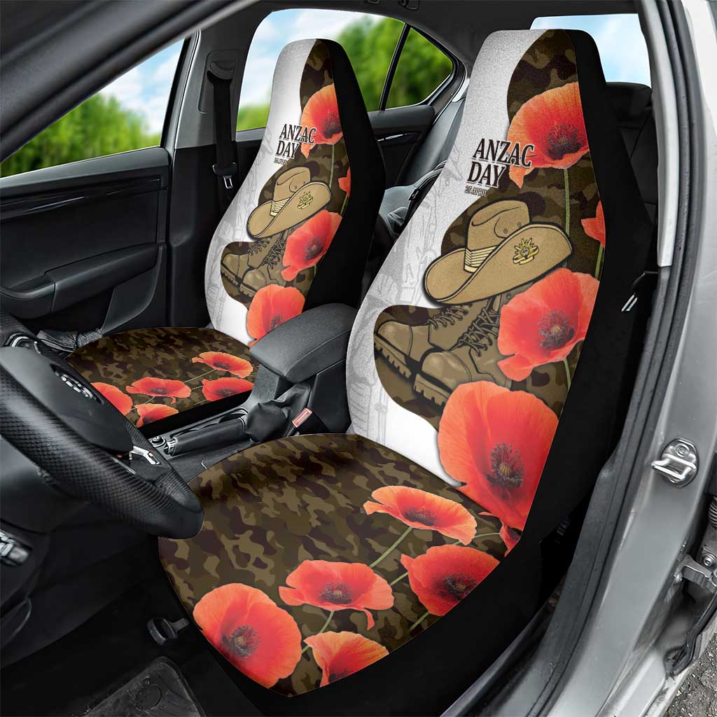 Australia ANZAC Day Car Seat Cover Boots And Slouch Hat Lest We Forget - Aussie Hoodie
