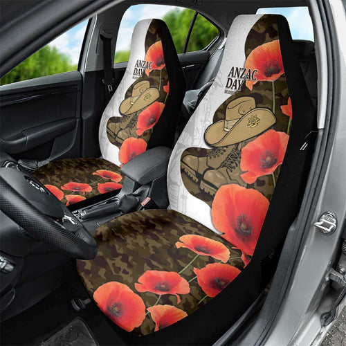 Australia ANZAC Day Car Seat Cover Boots And Slouch Hat Lest We Forget - Aussie Hoodie