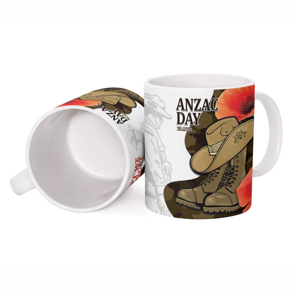 Australia ANZAC Day Ceramic Mug Boots And Slouch Hat Lest We Forget - Aussie Hoodie