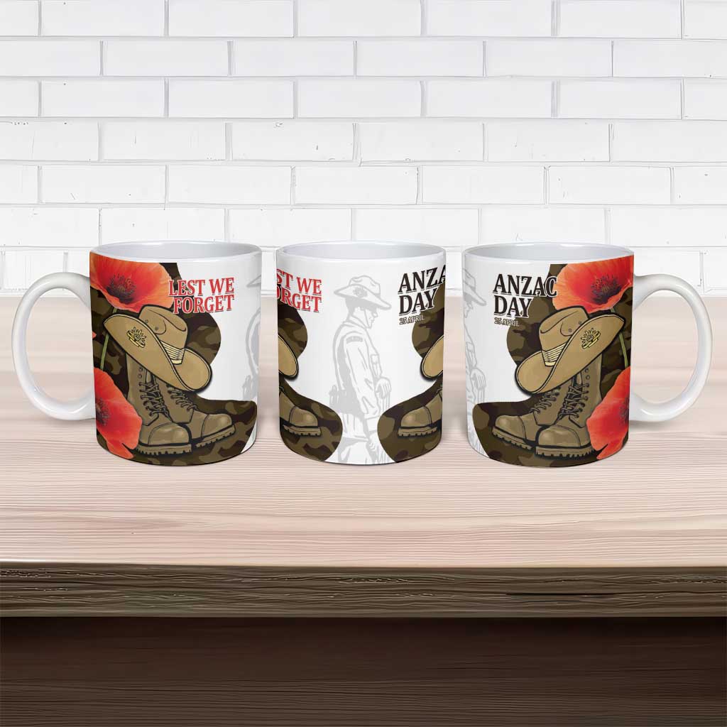 Australia ANZAC Day Ceramic Mug Boots And Slouch Hat Lest We Forget - Aussie Hoodie