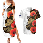 Australia ANZAC Day Couples Matching Summer Maxi Dress and Hawaiian Shirt Boots And Slouch Hat Lest We Forget - Aussie Hoodie