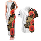 Australia ANZAC Day Couples Matching Tank Maxi Dress and Hawaiian Shirt Boots And Slouch Hat Lest We Forget - Aussie Hoodie