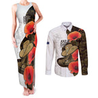 Australia ANZAC Day Couples Matching Tank Maxi Dress and Long Sleeve Button Shirt Boots And Slouch Hat Lest We Forget - Aussie Hoodie