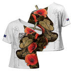 Australia ANZAC Day Cross Shoulder Shirt Boots And Slouch Hat Lest We Forget - Aussie Hoodie