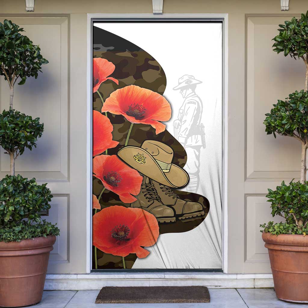 Australia ANZAC Day Door Cover Boots And Slouch Hat Lest We Forget - Aussie Hoodie
