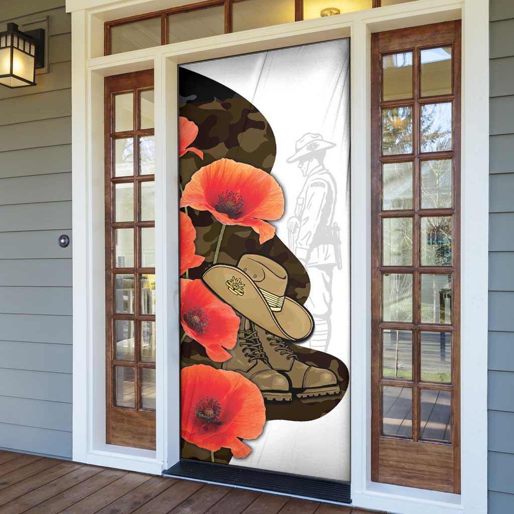 Australia ANZAC Day Door Cover Boots And Slouch Hat Lest We Forget - Aussie Hoodie