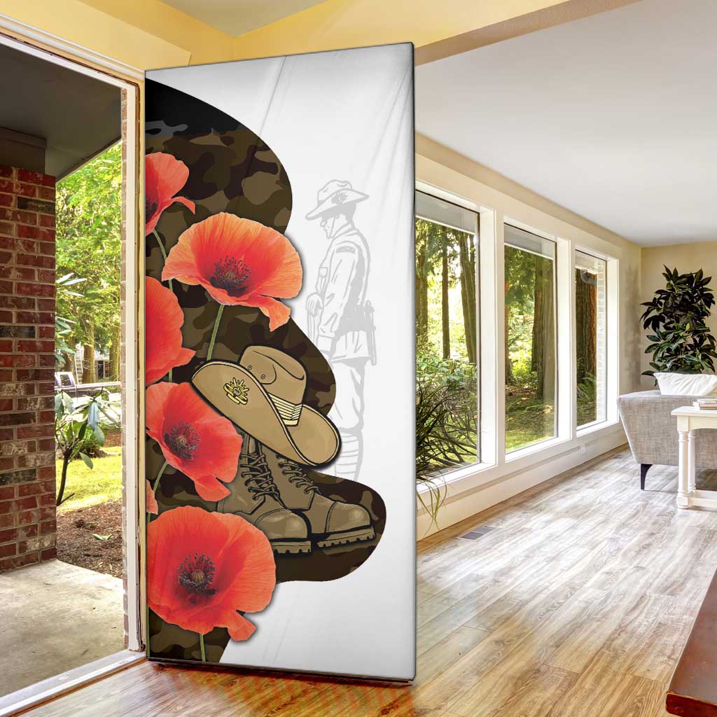 Australia ANZAC Day Door Cover Boots And Slouch Hat Lest We Forget - Aussie Hoodie