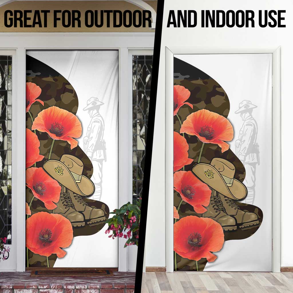 Australia ANZAC Day Door Cover Boots And Slouch Hat Lest We Forget - Aussie Hoodie