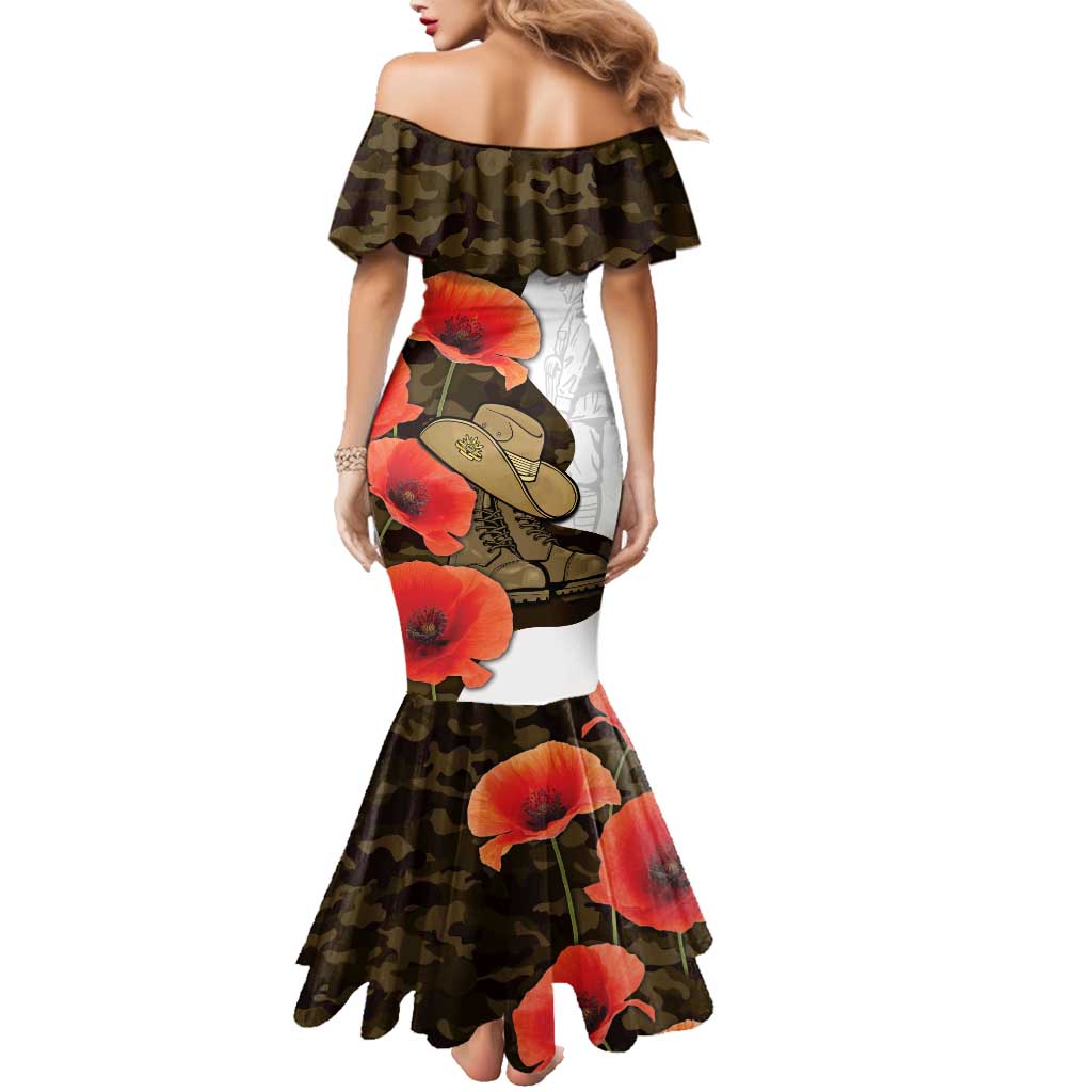 Australia ANZAC Day Family Matching Mermaid Dress and Hawaiian Shirt Boots And Slouch Hat Lest We Forget