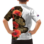 Australia ANZAC Day Family Matching Off Shoulder Maxi Dress and Hawaiian Shirt Boots And Slouch Hat Lest We Forget