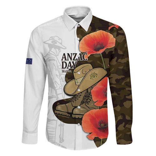 Australia ANZAC Day Family Matching Off Shoulder Short Dress and Hawaiian Shirt Boots And Slouch Hat Lest We Forget