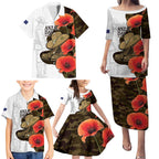 Australia ANZAC Day Family Matching Puletasi and Hawaiian Shirt Boots And Slouch Hat Lest We Forget