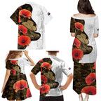 Australia ANZAC Day Family Matching Puletasi and Hawaiian Shirt Boots And Slouch Hat Lest We Forget