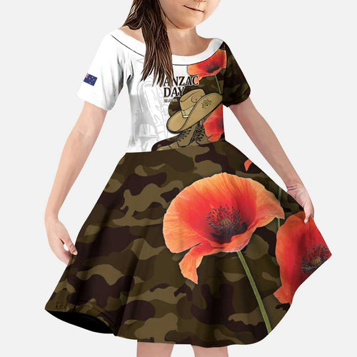Australia ANZAC Day Family Matching Short Sleeve Bodycon Dress and Hawaiian Shirt Boots And Slouch Hat Lest We Forget