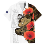 Australia ANZAC Day Family Matching Short Sleeve Bodycon Dress and Hawaiian Shirt Boots And Slouch Hat Lest We Forget