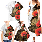Australia ANZAC Day Family Matching Summer Maxi Dress and Hawaiian Shirt Boots And Slouch Hat Lest We Forget