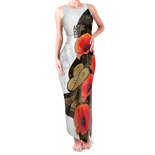 Australia ANZAC Day Family Matching Tank Maxi Dress and Hawaiian Shirt Boots And Slouch Hat Lest We Forget