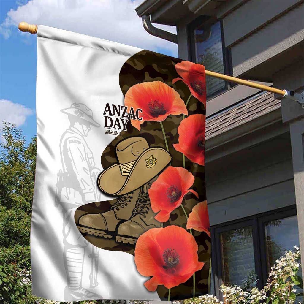 Australia ANZAC Day Garden Flag Boots And Slouch Hat Lest We Forget - Aussie Hoodie