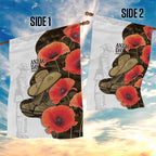 Australia ANZAC Day Garden Flag Boots And Slouch Hat Lest We Forget - Aussie Hoodie
