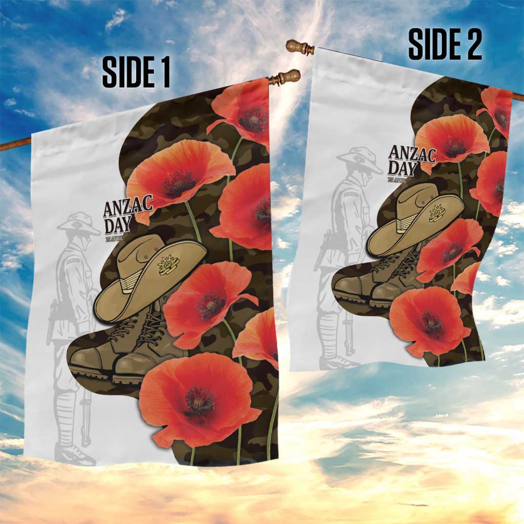 Australia ANZAC Day Garden Flag Boots And Slouch Hat Lest We Forget - Aussie Hoodie