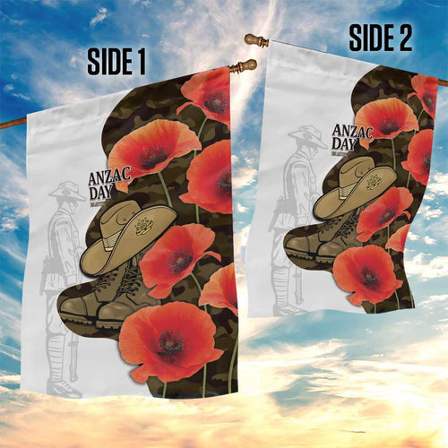 Australia ANZAC Day Garden Flag Boots And Slouch Hat Lest We Forget - Aussie Hoodie