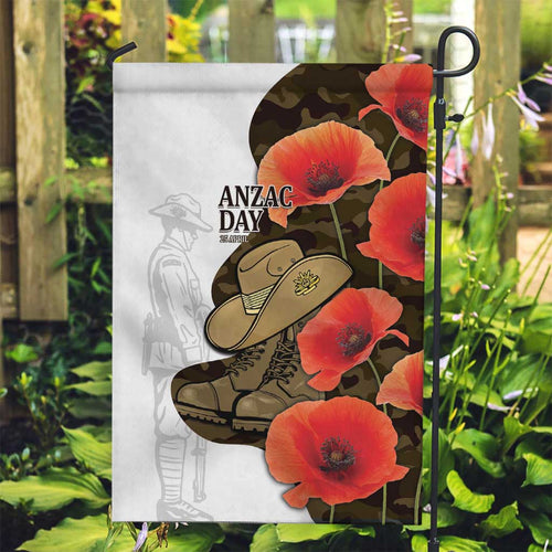 Australia ANZAC Day Garden Flag Boots And Slouch Hat Lest We Forget - Aussie Hoodie