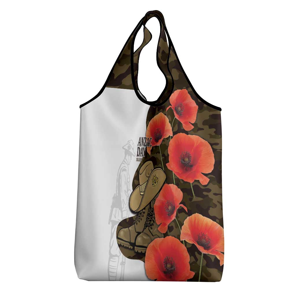 Australia ANZAC Day Grocery Bag Boots And Slouch Hat Lest We Forget - Aussie Hoodie