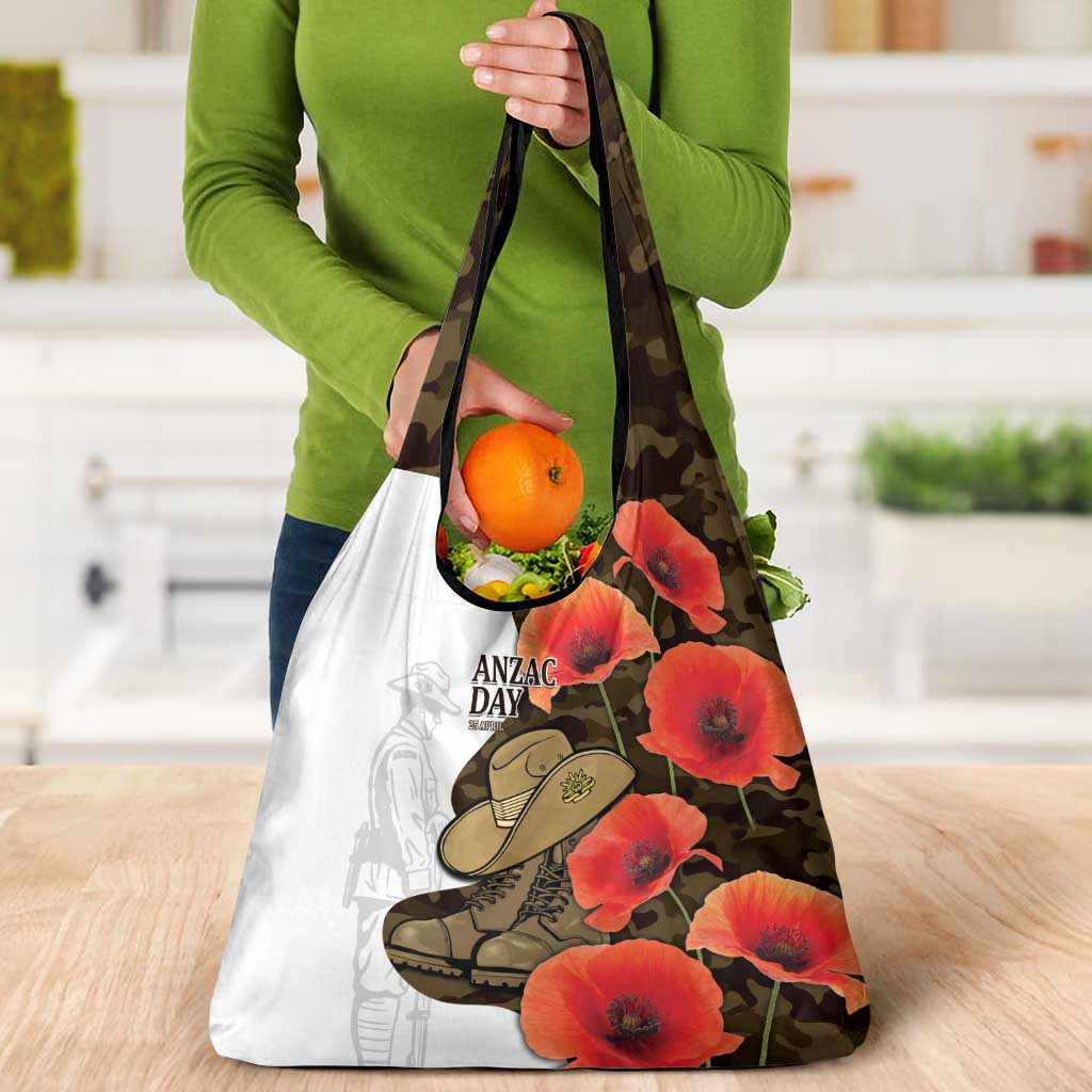 Australia ANZAC Day Grocery Bag Boots And Slouch Hat Lest We Forget - Aussie Hoodie