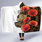 Australia ANZAC Day Hooded Blanket Boots And Slouch Hat Lest We Forget - Aussie Hoodie