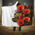 Australia ANZAC Day Hooded Blanket Boots And Slouch Hat Lest We Forget - Aussie Hoodie