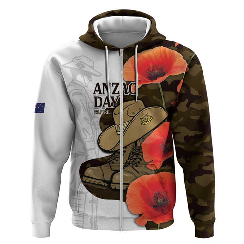 Australia ANZAC Day Hoodie Boots And Slouch Hat Lest We Forget - Aussie Hoodie