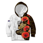 Australia ANZAC Day Kid Hoodie Boots And Slouch Hat Lest We Forget - Aussie Hoodie