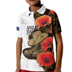 Australia ANZAC Day Kid Polo Shirt Boots And Slouch Hat Lest We Forget - Aussie Hoodie